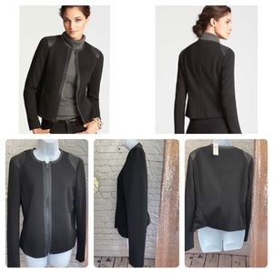 M - NWT Ann Taylor Faux Leather Quilted Shoulder Jacket - Style #308758